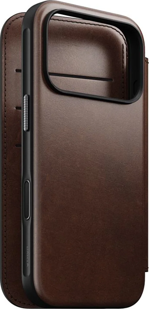 Këllëf folio Nomad Modern Leather, për iPhone 17 Pro, lëkurë Horween, kafe rustic
