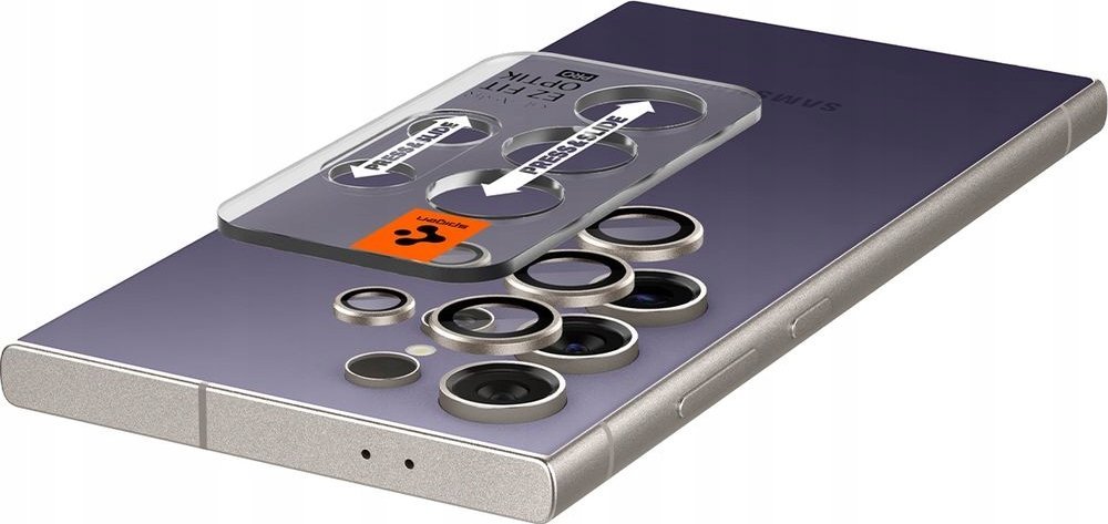 Mbrojtës kamere Spigen Glass TR EZ Fit Optik Pro, 2 copë, Samsung Galaxy S24 Ultra, vjollcë