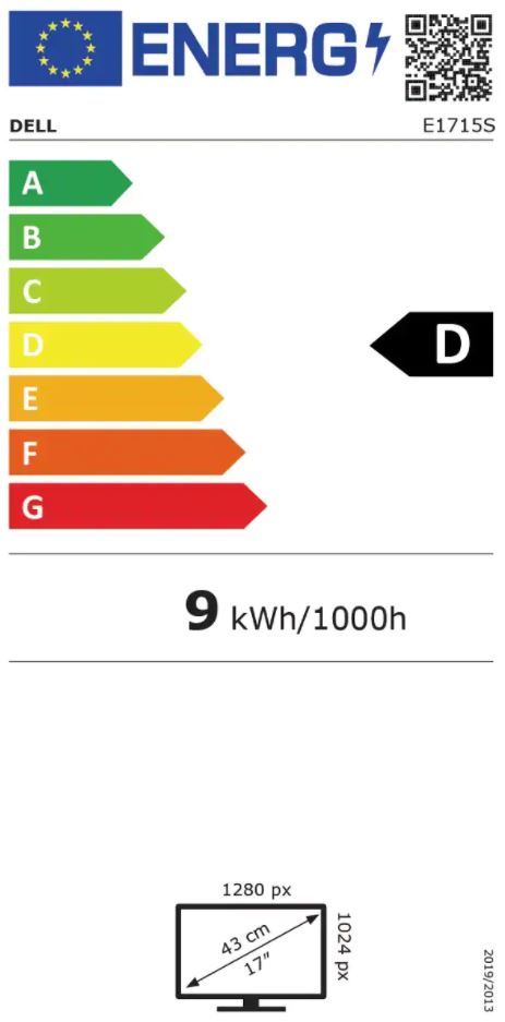 Monitor Dell E1715S, 17", TN, HD+, i zi