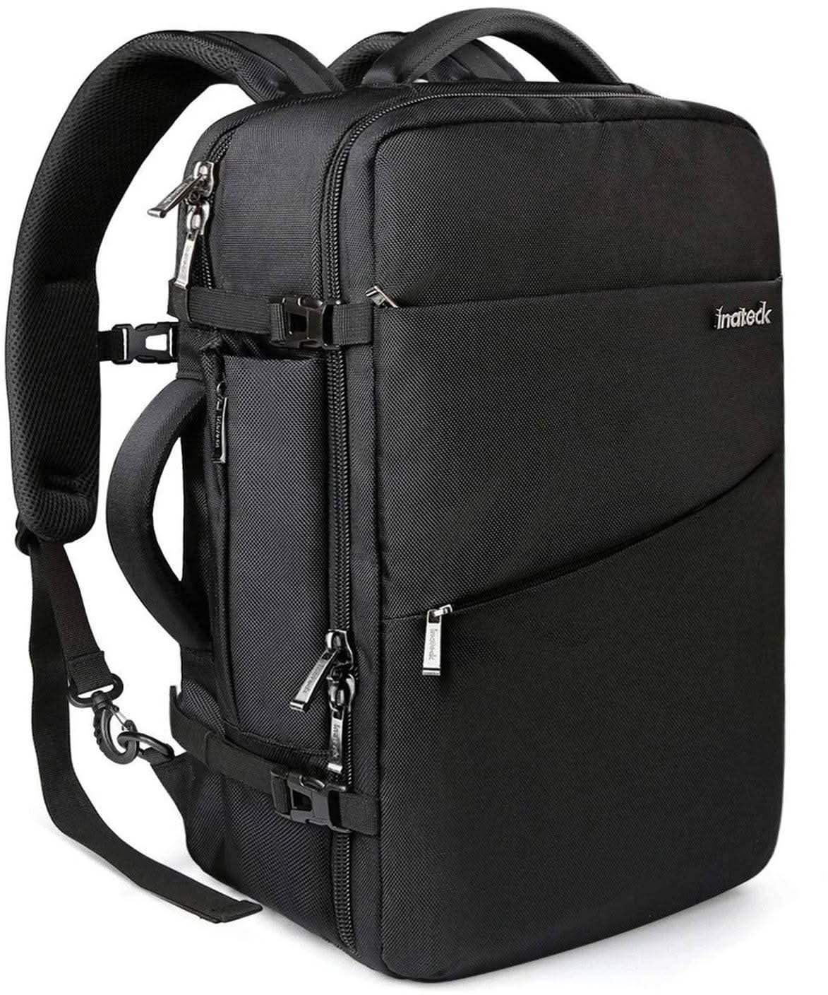 Çantë shpine Inateck 30L, për laptop 17", hapje 270°, e zezë