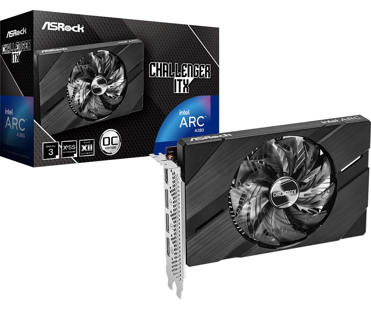 Kartelë grafike Asrock Challenger Intel Arc A380 ITX, 6GB GDDR6, 2250 MHz, e zezë