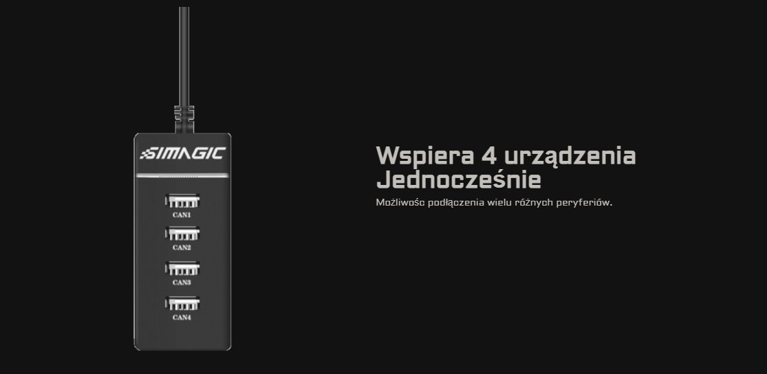 Modul USB Simagic Wheelbase Expansion, alumini, për sim racing, i zi