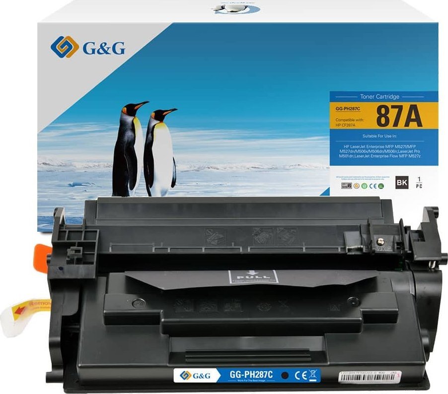 Тонер G&amp;G компатибилен HP CF287A, моно, 9000 страници, црн