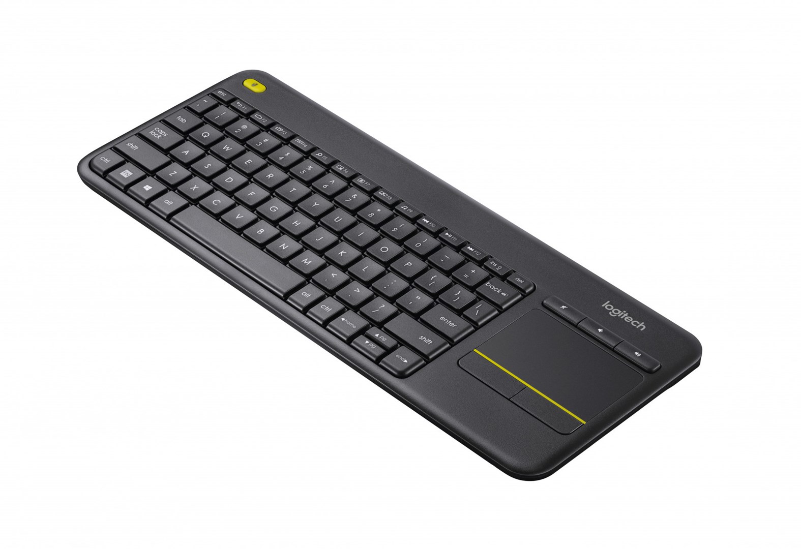Tastierë me touchpad Logitech K400+, QWERTY, USB Wireless, e zezë