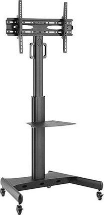 Karrocë mobile për ekran HiSmart HS081171, 32–65", lartësi e rregullueshme, e zezë