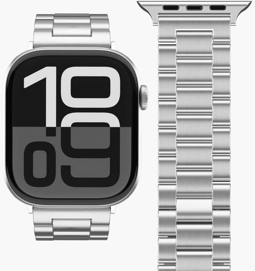Rrip ore Vonmählen Link Bracelet 2, çelik inox 316L, për Apple Watch 40 41 42 mm, argjendtë