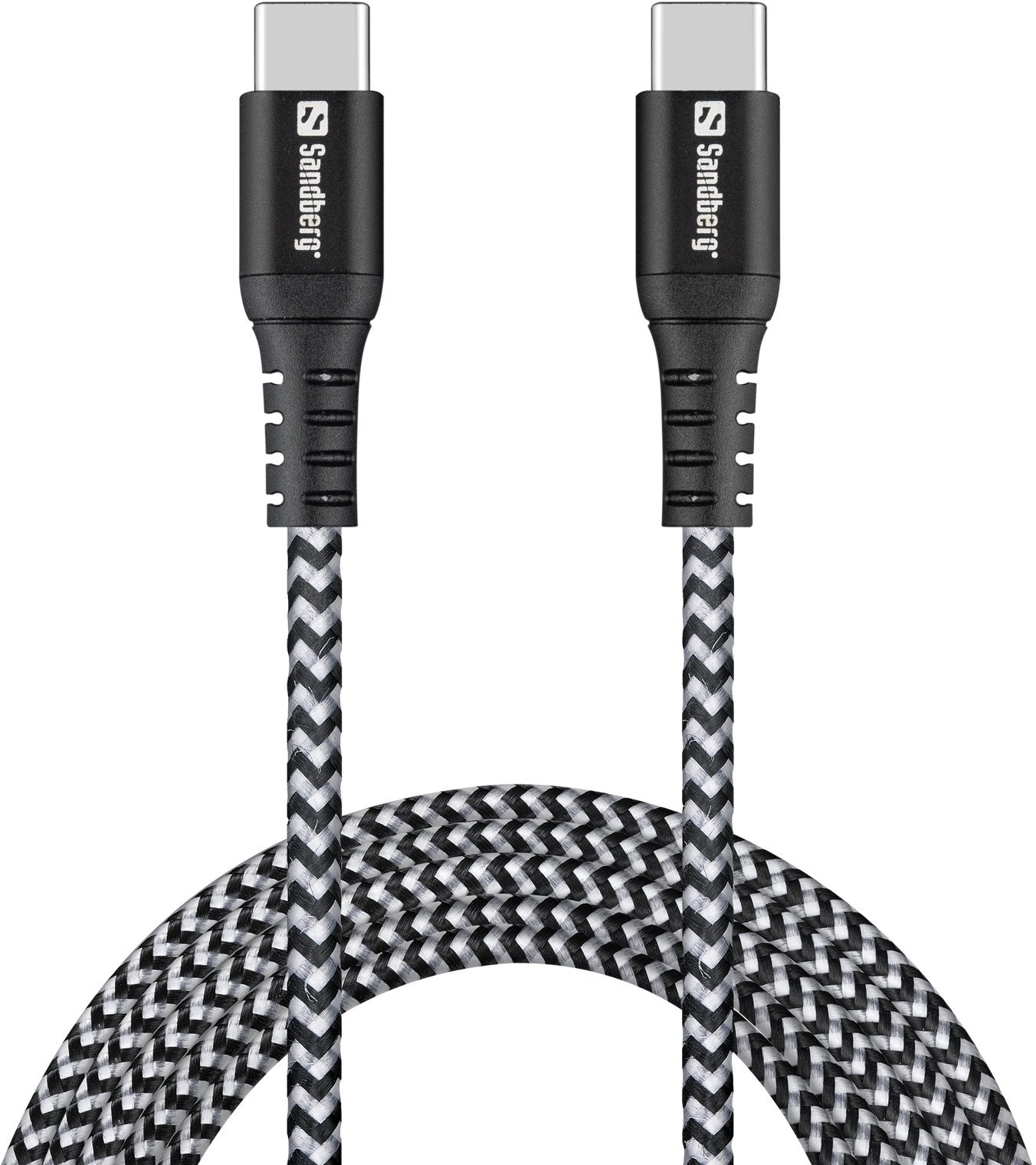 Kabllo karikimi Sandberg Survivor USB C, 2m, 100W, e zezë