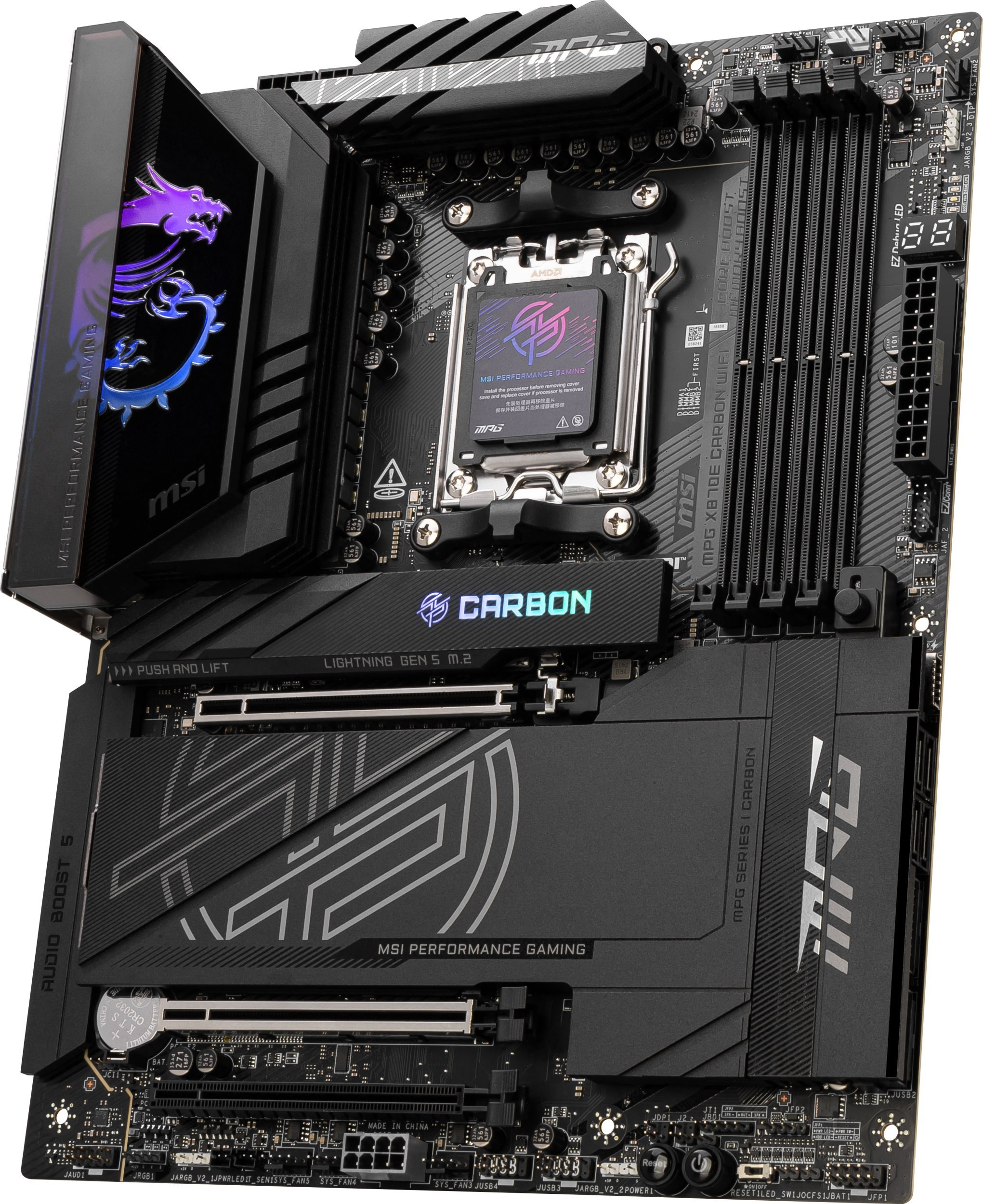 Pllakë amë MSI MPG X870E Carbon WiFi, AMD X870E, Socket AM5, ATX 3