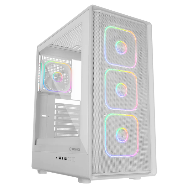 Kasë Gaming ATX me 4× RGB Fan dhe PSU 650 W – Rampage METEORMesh Mid-Tower – Tempered Glass