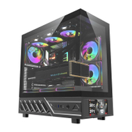 Kasa kompjuteri Darkflash DS950V, midi tower, ekran IPS 6", e zezë
