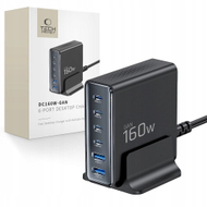 Karikues tavoline Tech-Protect DC160W-GAN, 160W, 6 porta USB, i zi