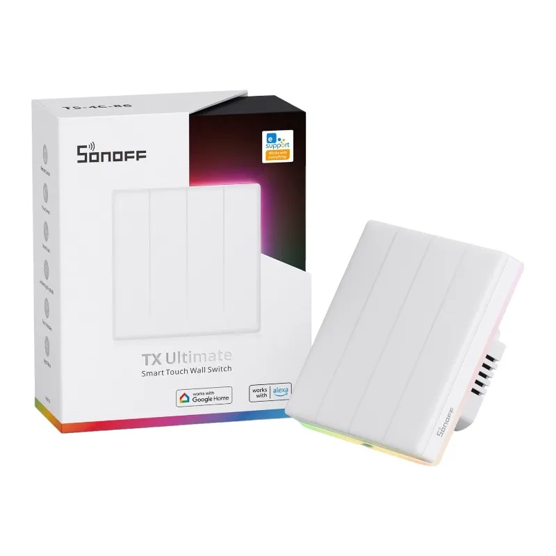 Ndërprerës i mençur muri Sonoff TX Ultimate, 4 kanale, WiFi, i bardhë