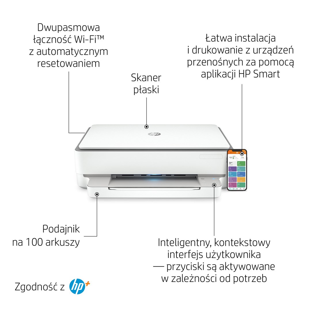 Printer multifunksional HP ENVY 6020e, Inkjet termal, i hirtë