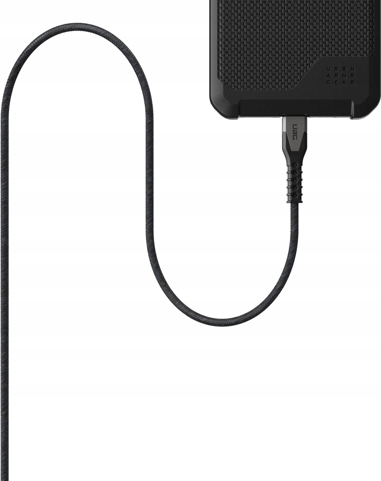 Kabllo USB C Urban Armor Gear Kevlar Core, 1.5m, USB 2.0, e zezë