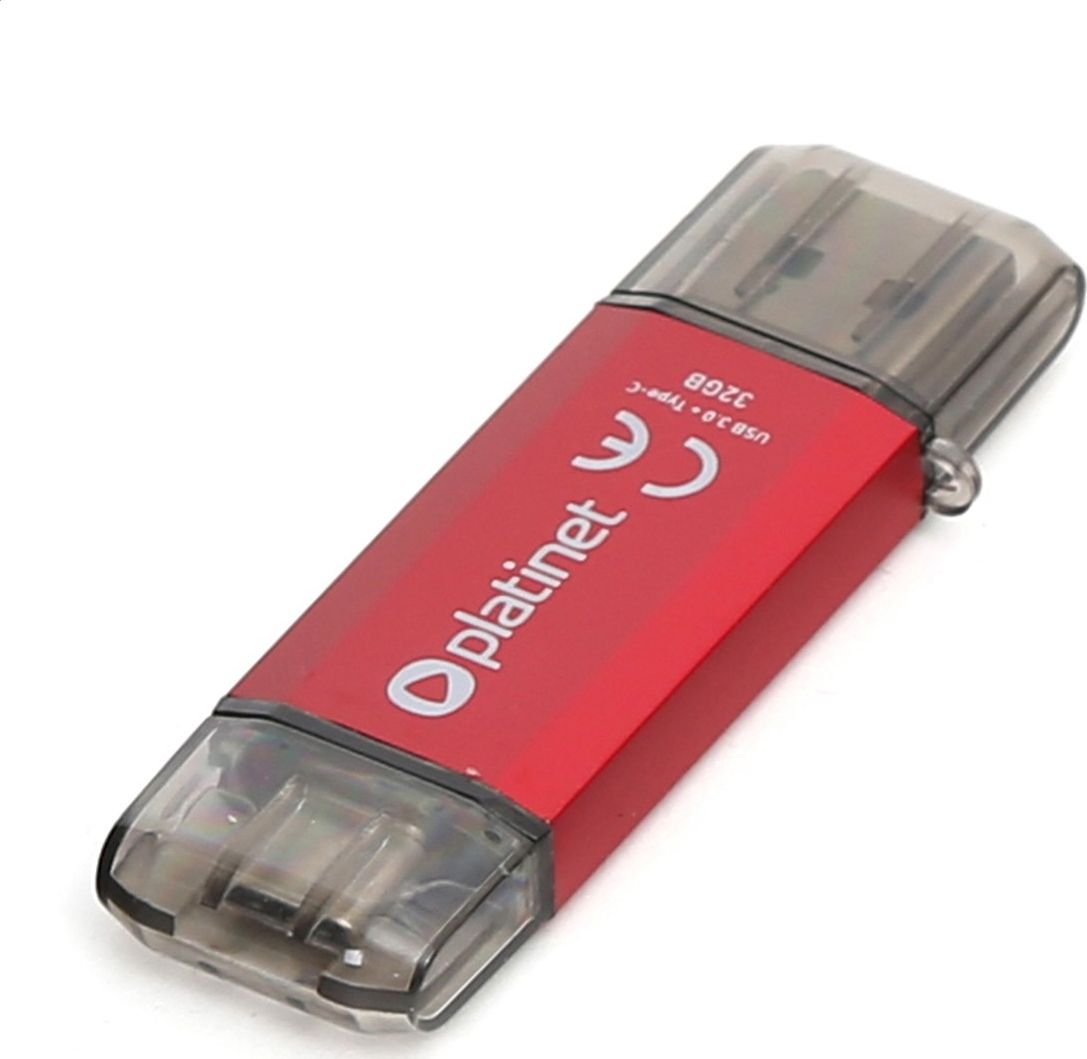 Flash drive PLATINET Pendrive USB 3.0 + Type-C 32GB  [45453], e kuqe