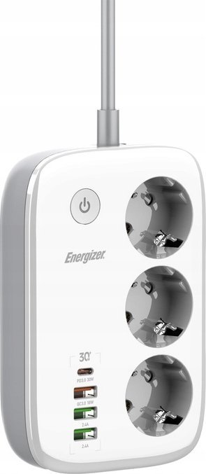 Shirit elektrik inteligjent Energizer EPB2500W02EU, 3x prizë, WiFi, 2m, i bardhë