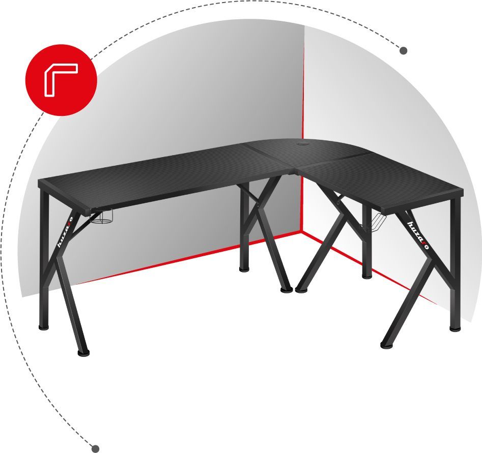 Tavolinë Huzaro Hero 6.3, 154 cm x 48 cm, e zezë