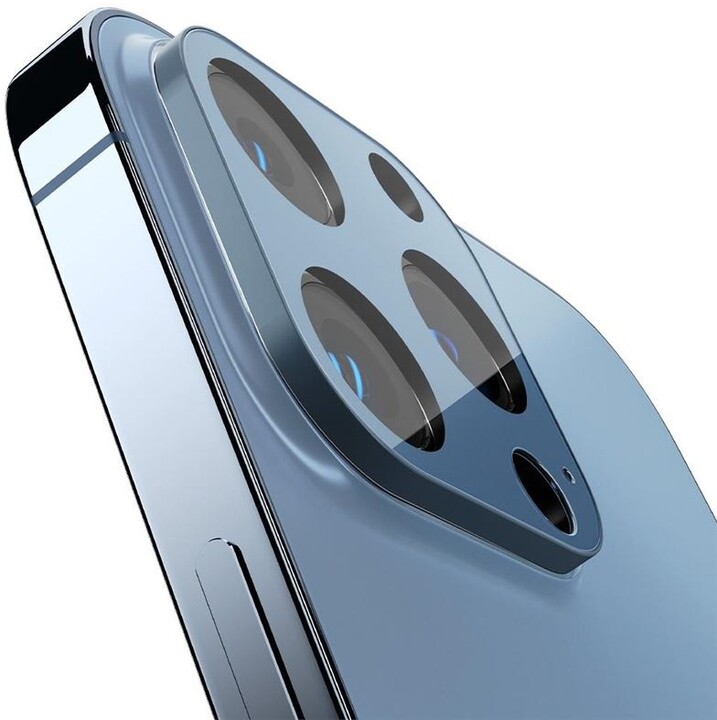 Xham mbrojtës Spigen tR Optik për iPhone 13 Pro/Max, 2 copa, kaltër