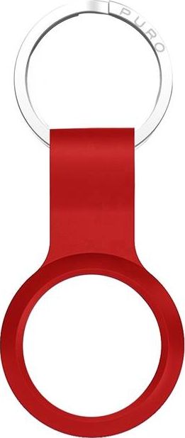 Mbajtëse silikoni Puro ICON për Apple AirTag, me varëse çelësash, e kuqe