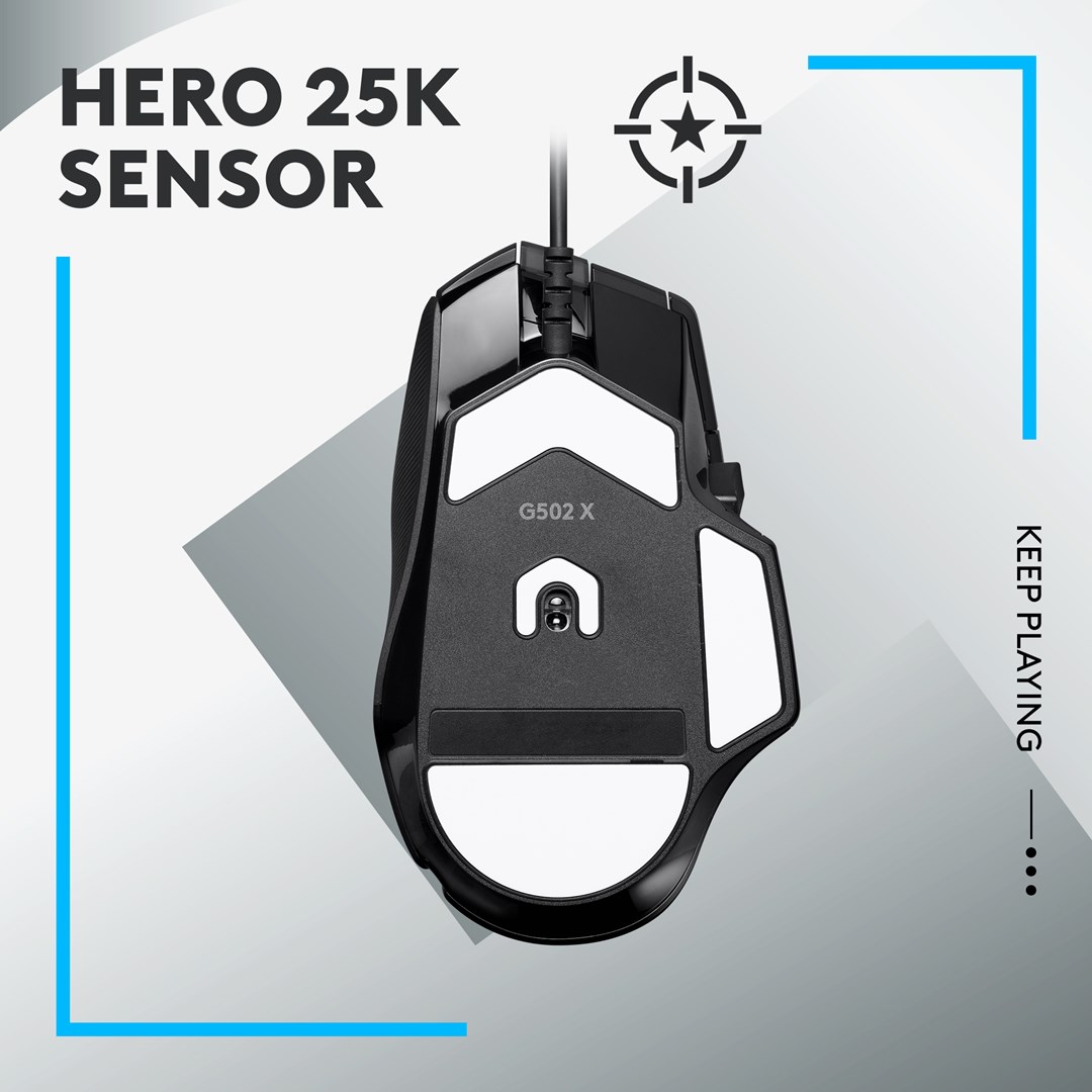 Maus Logitech G G502 X, optik, 25600 DPI, USB Type-A, i zi