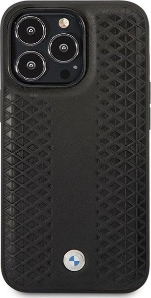 Këllëf telefoni BMW BMHMP14L22RFGK, për iPhone 14 Pro, lëkurë, MagSafe, i zi