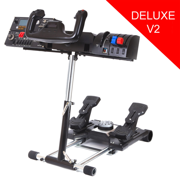 Set timon dhe pedale Wheel Stand Pro Saitek Flight Yoke System Deluxe V2, i zi