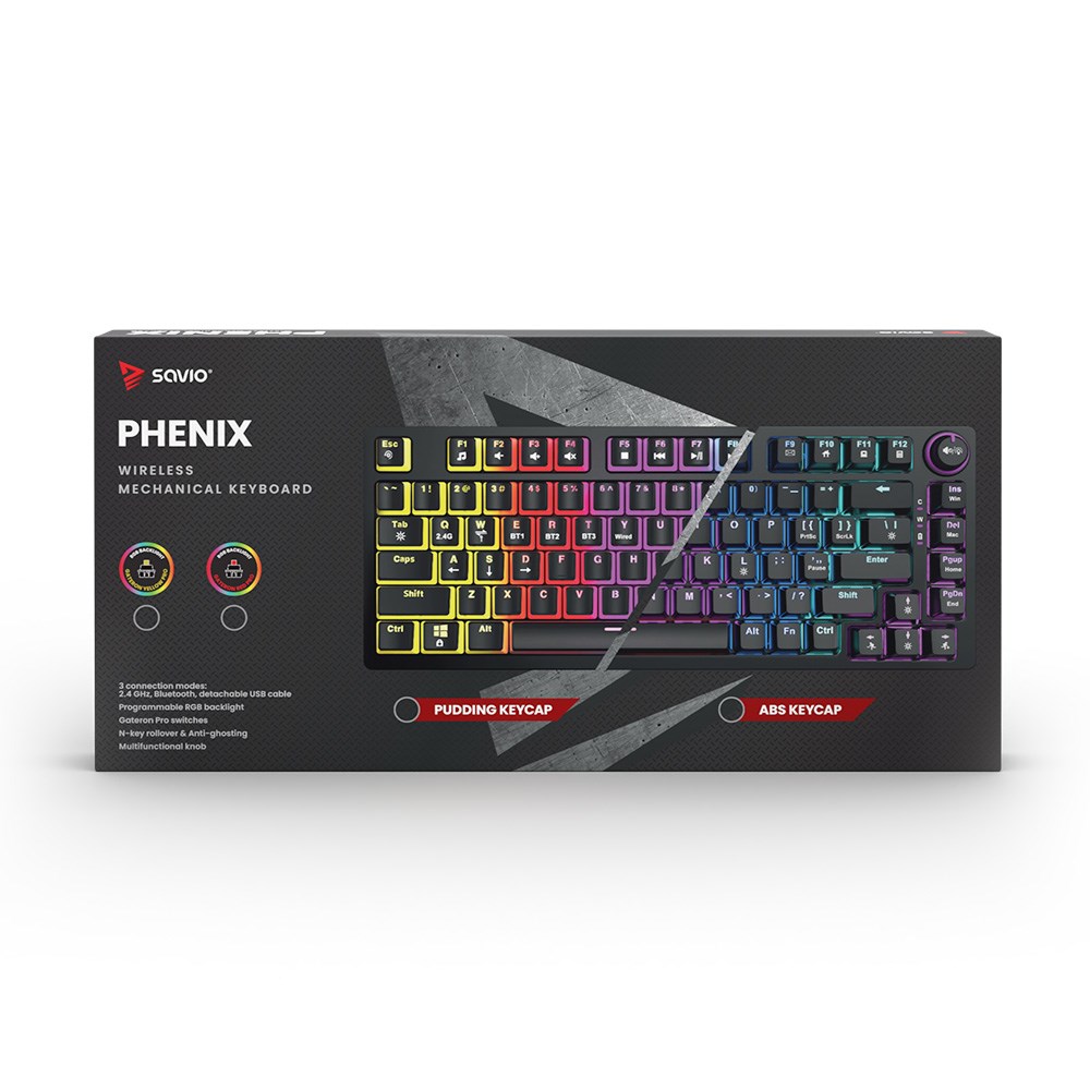 Tastierë mekanike Phenix YELLOW, wireless, e zezë