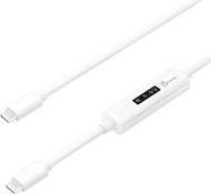 Kabllo USB C j5create JUCP14, OLED për fuqinë e karikimit, USB C në USB C, e bardhë