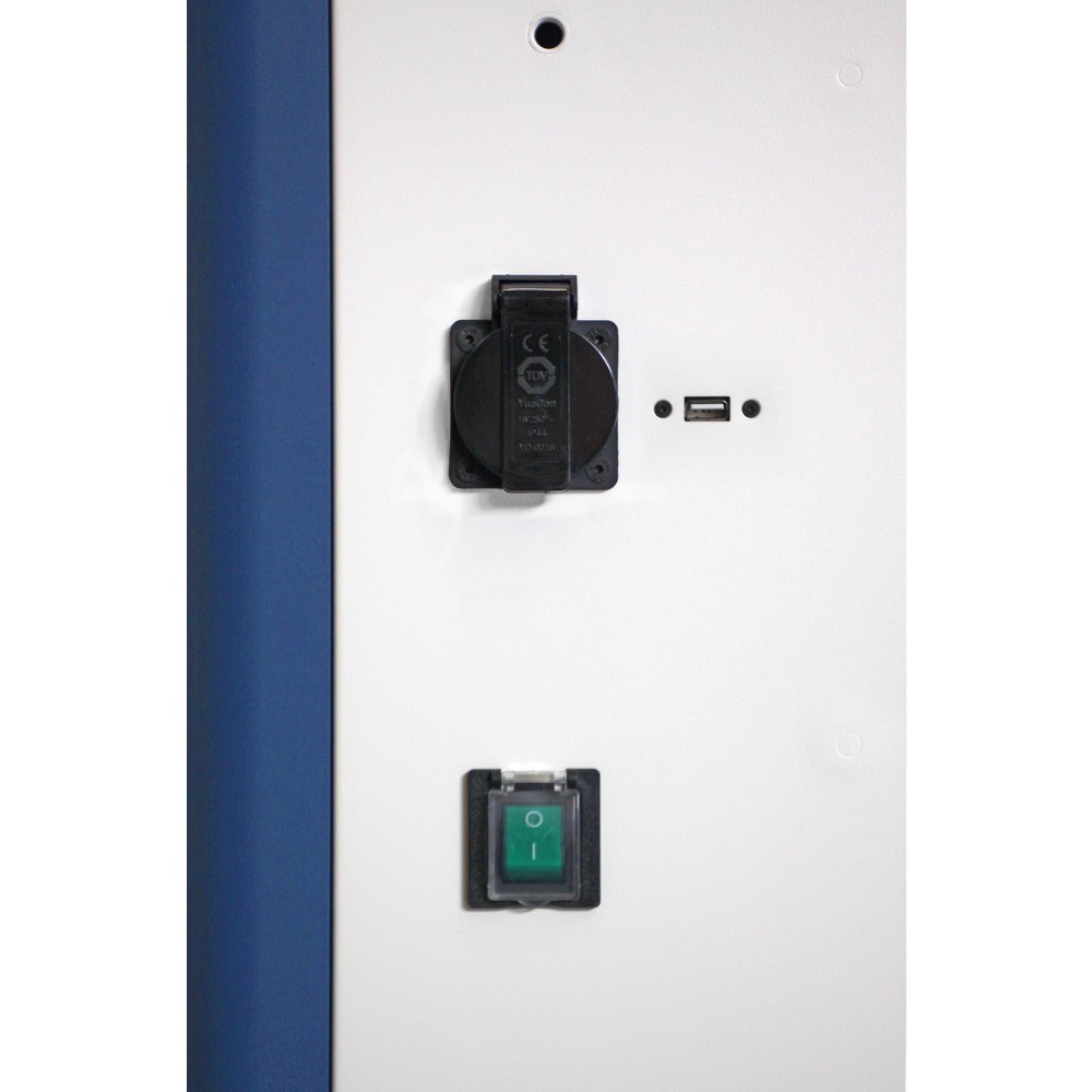 Karrocë karikimi Techly I-CABINET-30DUTY, 30 pajisje, me rrota, e bardhë