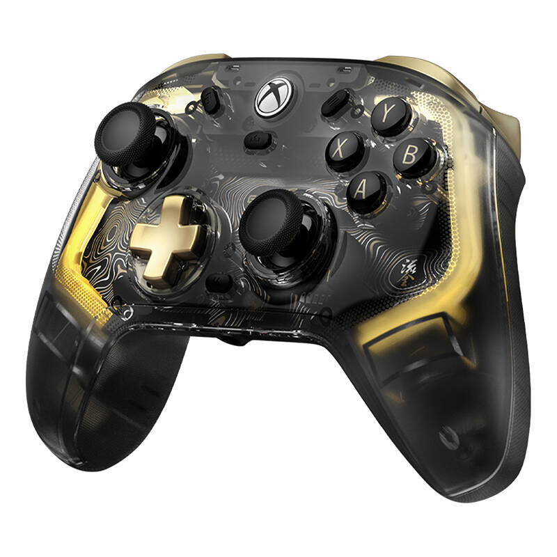 Gamepad Gamesir Kaleid Flux, me kabllo, RGB, transparent i zi