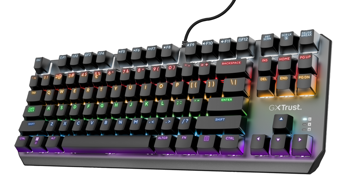 Tastierë mekanike Trust GXT 834 Callaz TKL, USB, RGB, e zezë 9