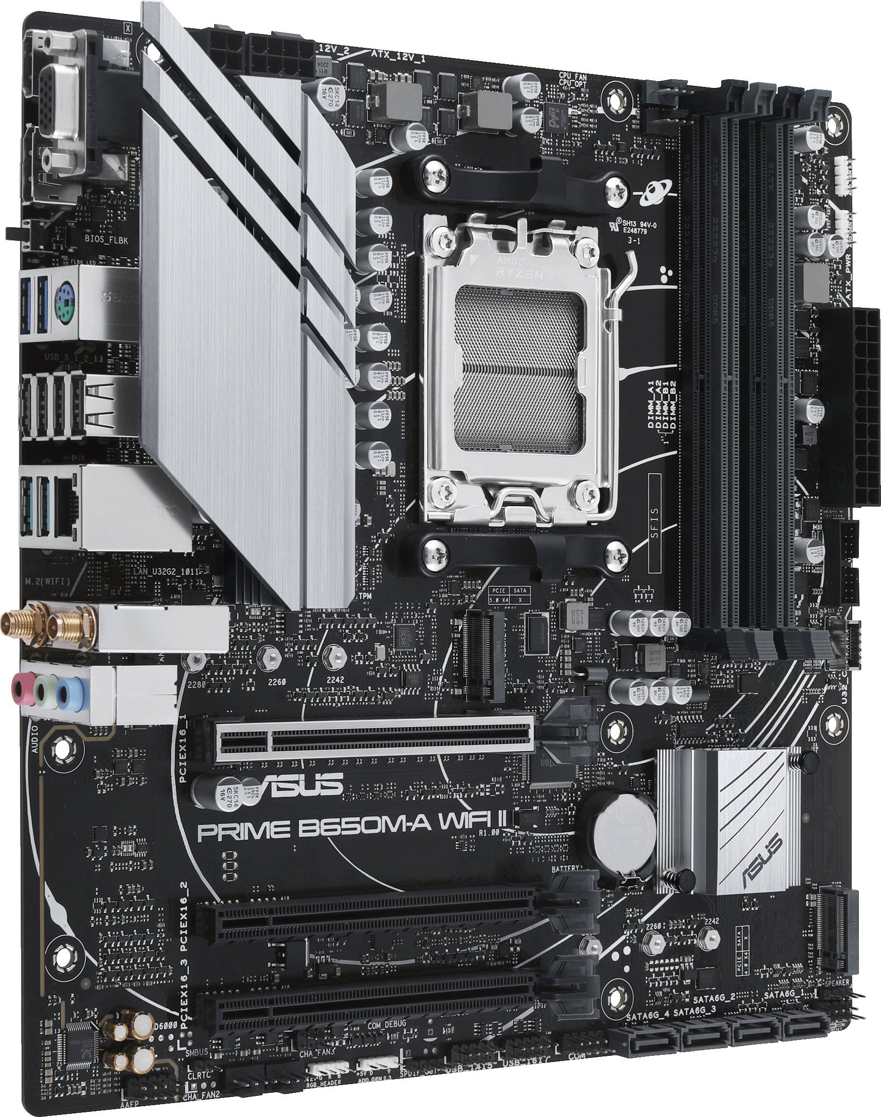 Pllakë amë Asus PRIME B650M-A WIFI II, DDR5, Wi-Fi 6, e zezë