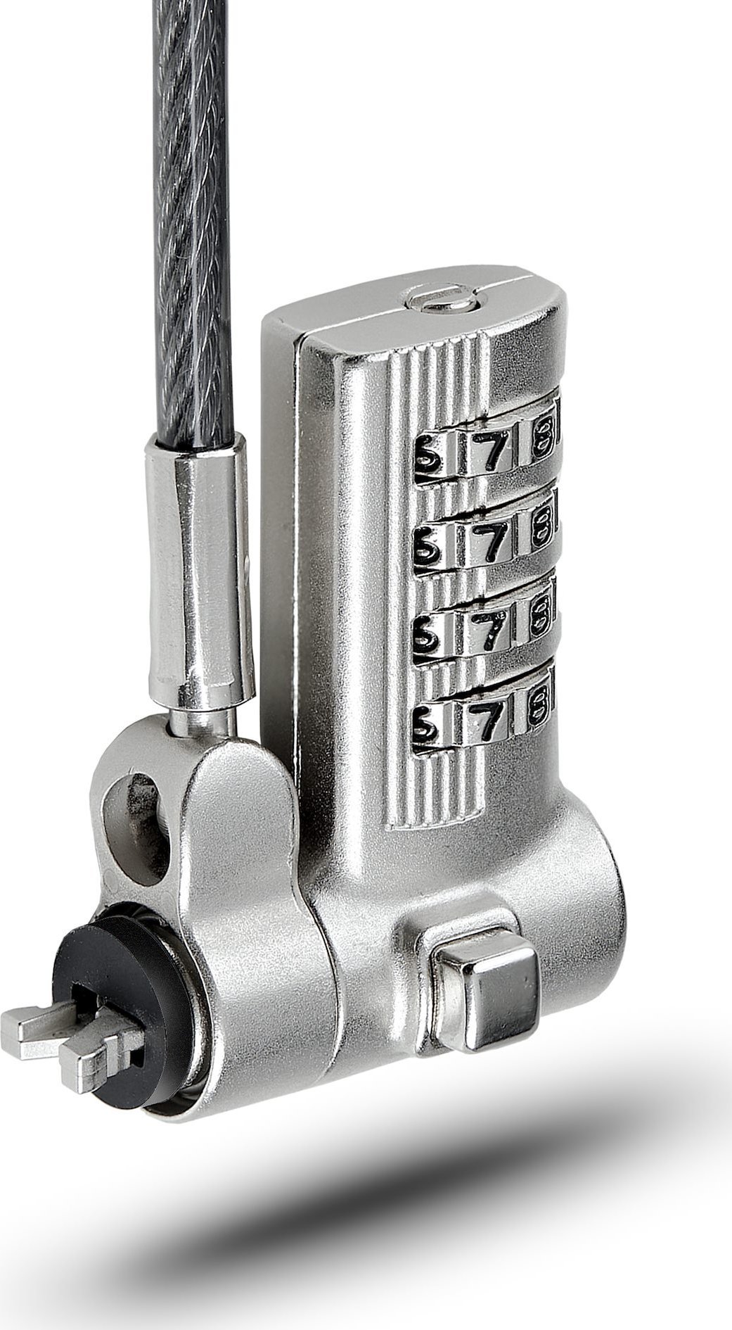 Kabllo sigurie për laptop StarTech.com Universal, 2m, bravë me kombinim, argjendtë