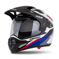 Kaska moto Cassida Tour 2.0 X-tra, Pinlock ready, ECE 22.06, e bardhë blu kuqe zezë mat