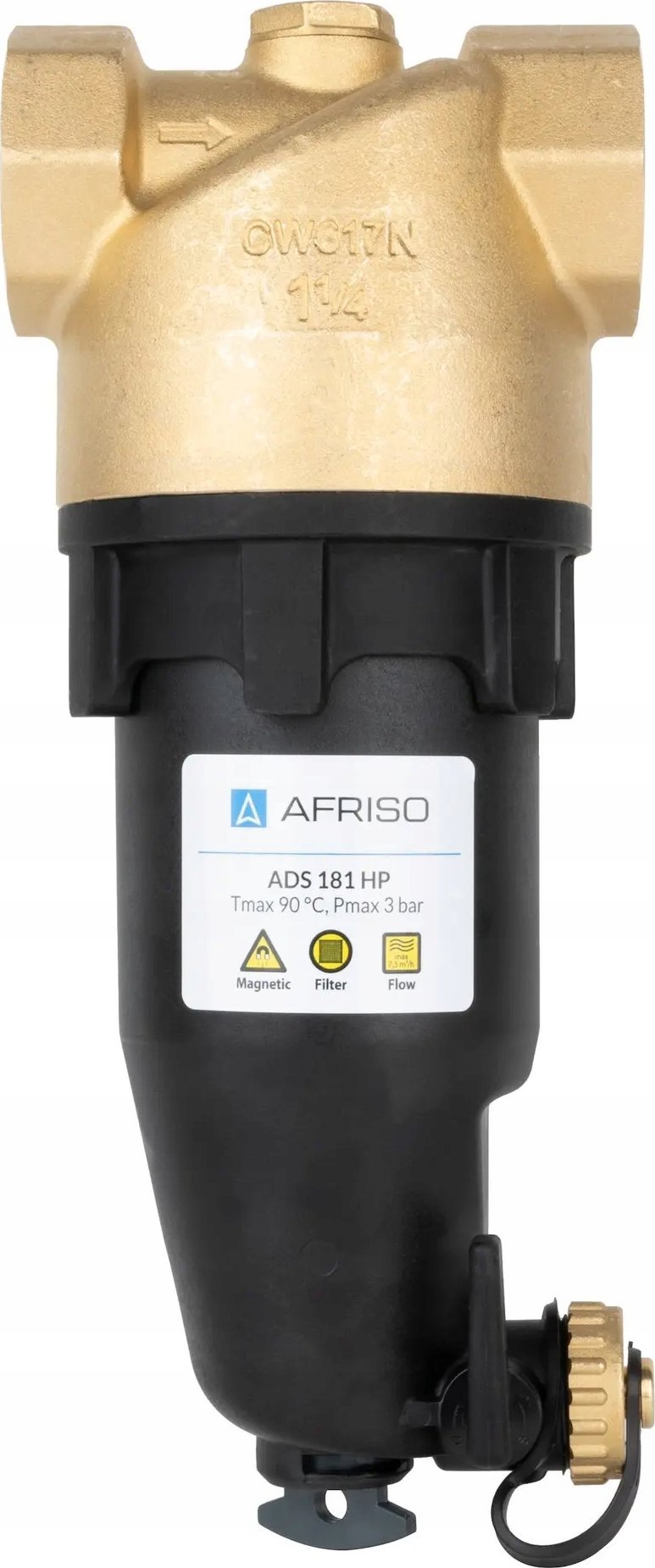 Separator magnetik papastërtish Afriso ADS 181 HP, 1 1/4", për ngrohje dhe ftohje