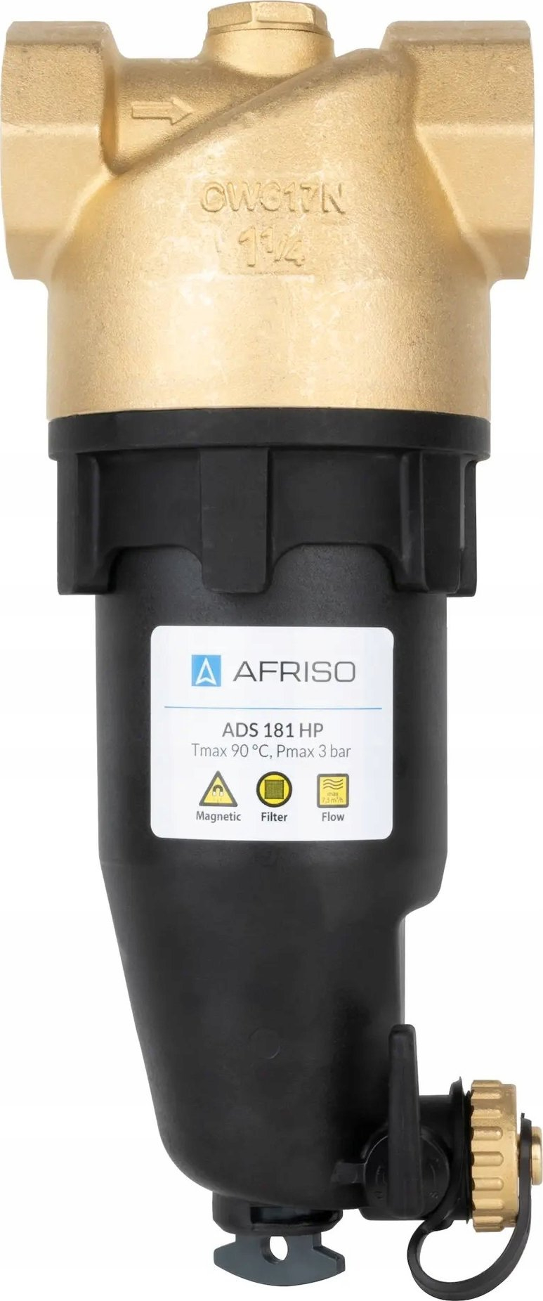 Separator magnetik papastërtish Afriso ADS 181 HP, 1 1/4", për ngrohje dhe ftohje