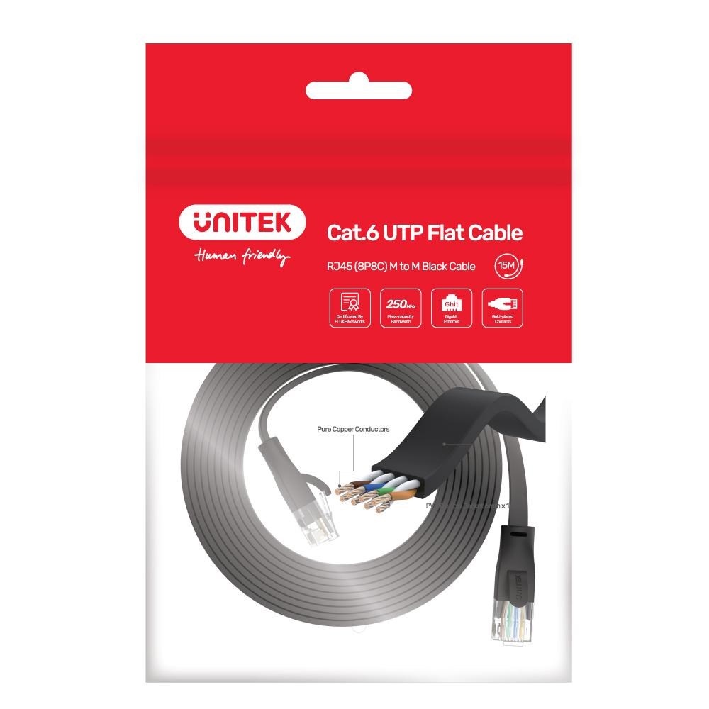 Kabllo rrjeti Unitek C1811GBK, UTP Cat.6, 3m, e zezë