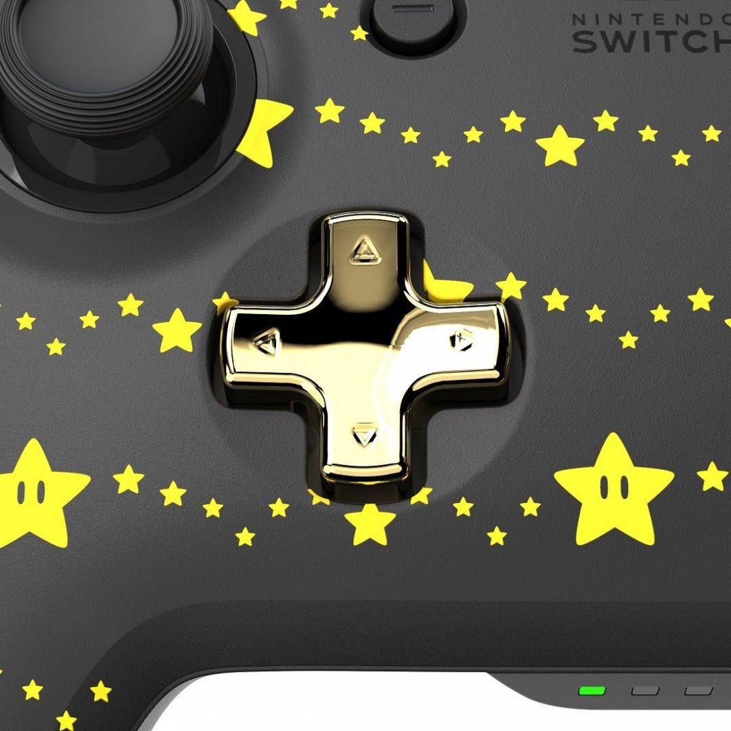 Kontroller PDP Rematch Super Stars Glow, wireless, i zi / i verdhë