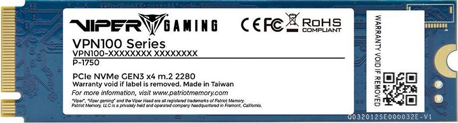 SSD VPN100, 512 GB, M.2 2280, PCI-E x4 Gen3 NVMe