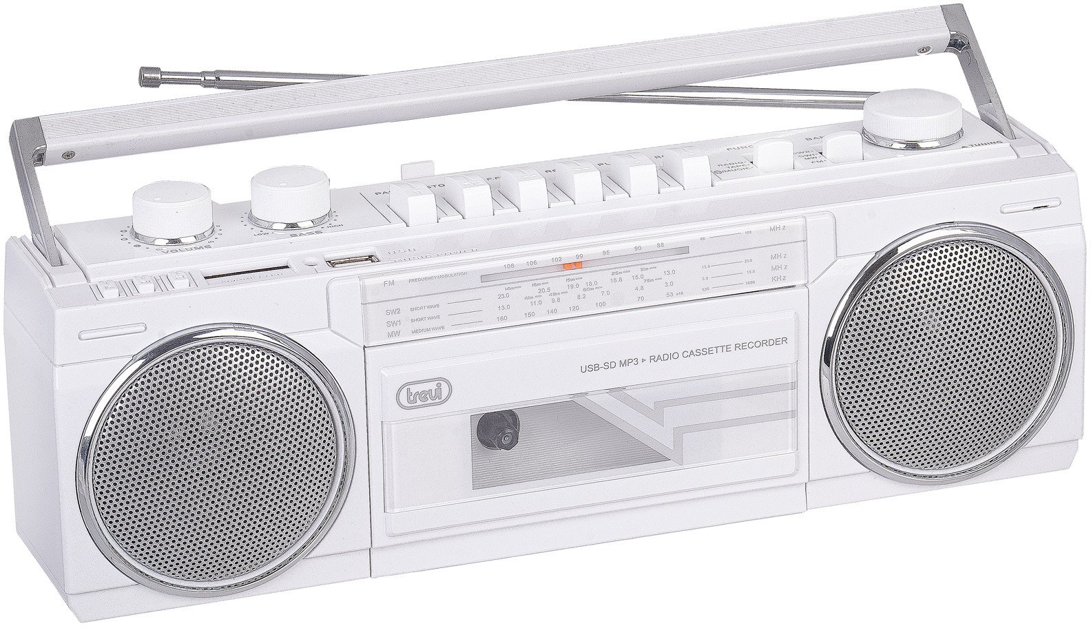 Radio portative Trevi RR 501 BT, Bluetooth, e bardhë