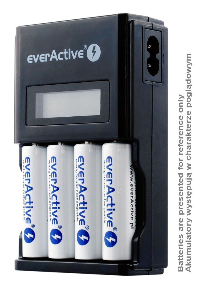Karikues baterish EverActive NC-450 NC450B, Ni-MH AA AAA, ekran LCD, i zi