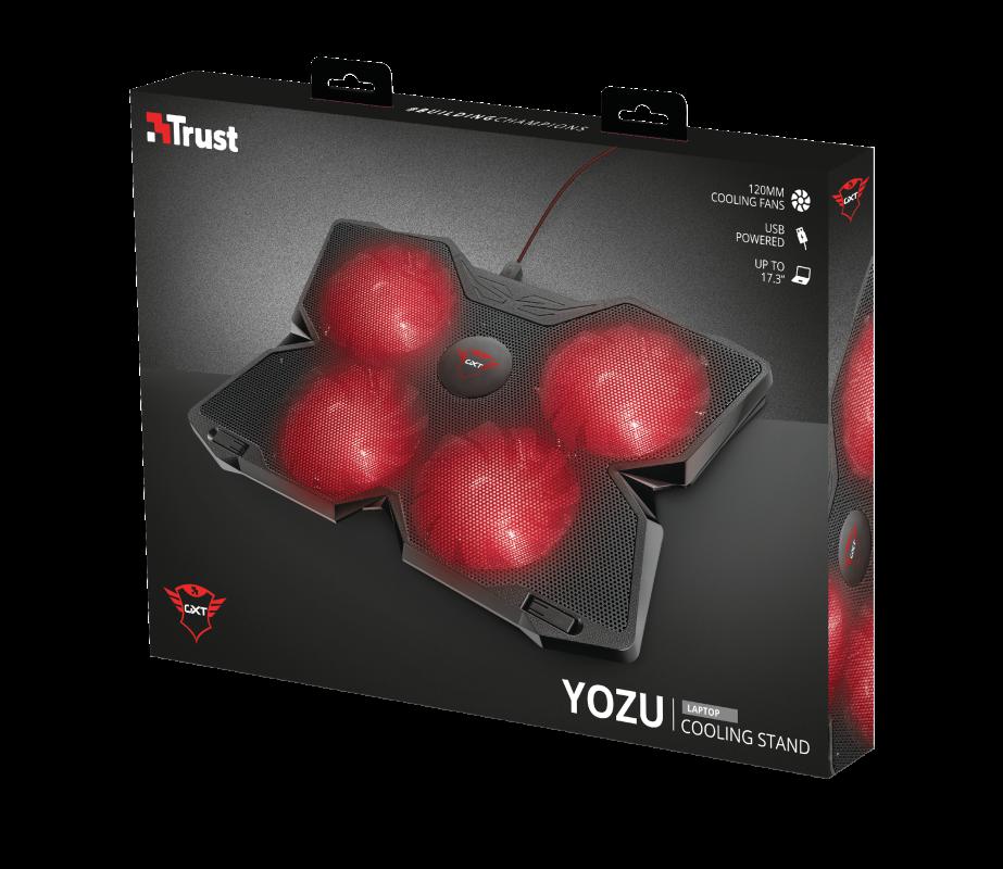 Ftohës laptopi Trust GXT 278 Yozu, 4 ventilatorë LED, i rregullueshëm, i zi