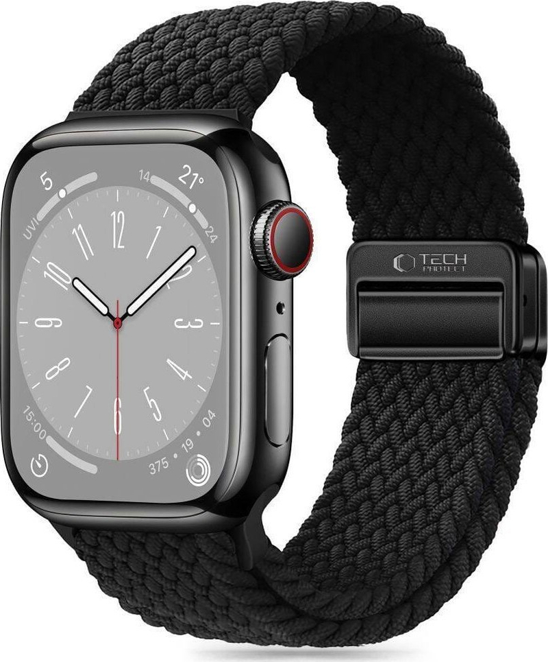 Rrip ore Tech-Protect Nylonmag për Apple Watch 44mm, najlon, i zi