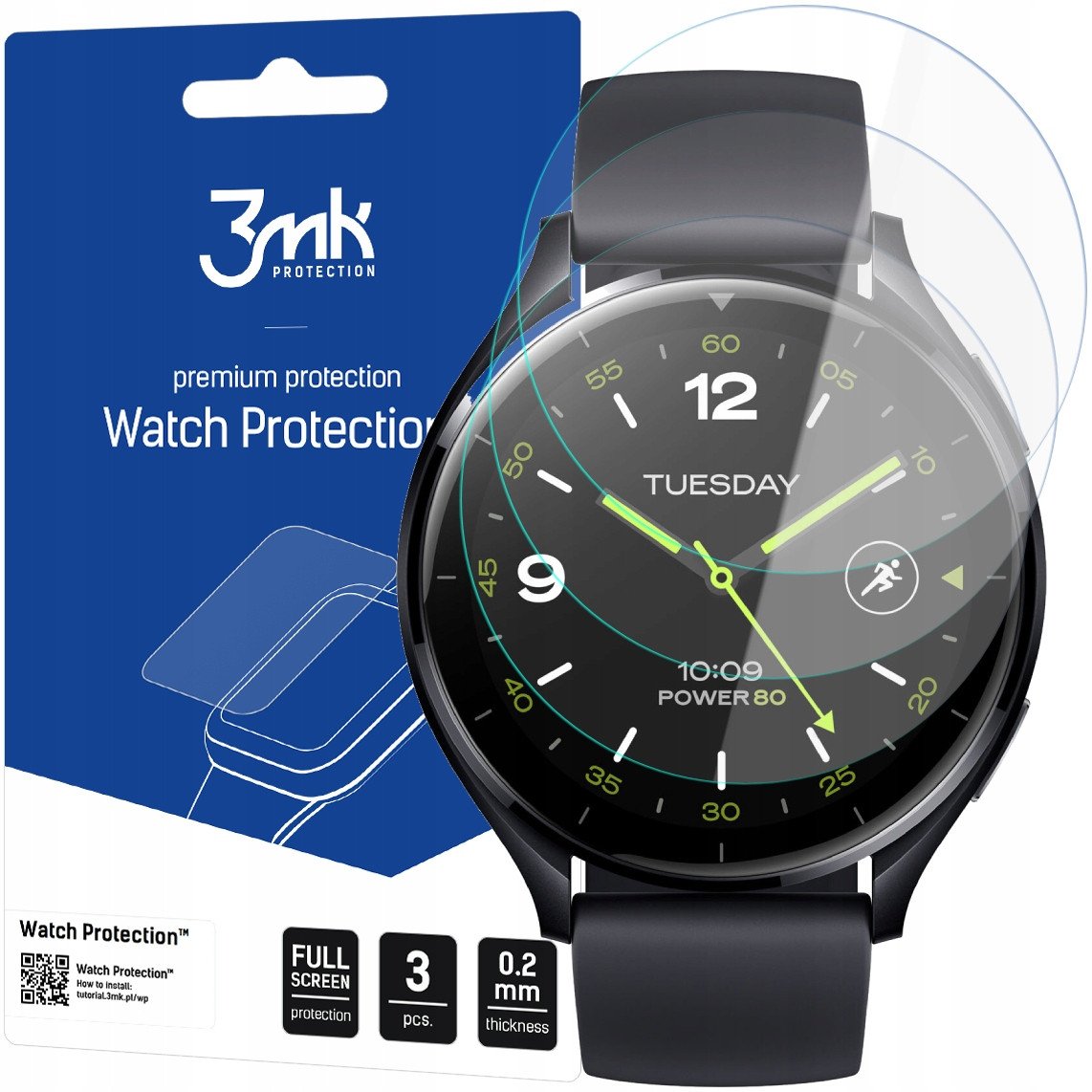 Mbrojtëse ekrani ore 3mk Watch Protection ARC, për Xiaomi Watch 2, 0.2mm, transparente