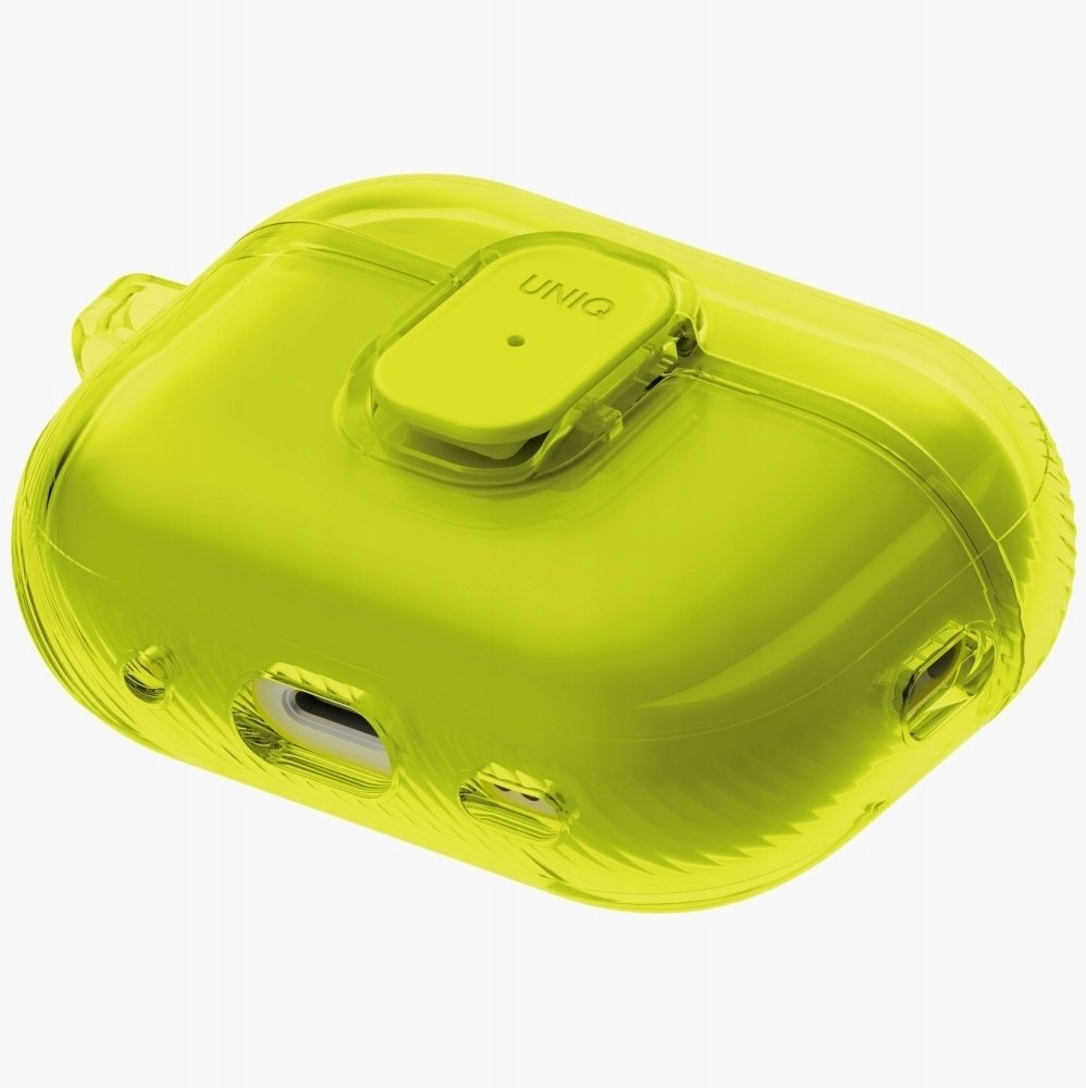 Mbulesë UNIQ GLASE për AirPods Pro 3, ultra transparente, mbyllje Spring Lock, jeshile e çelët