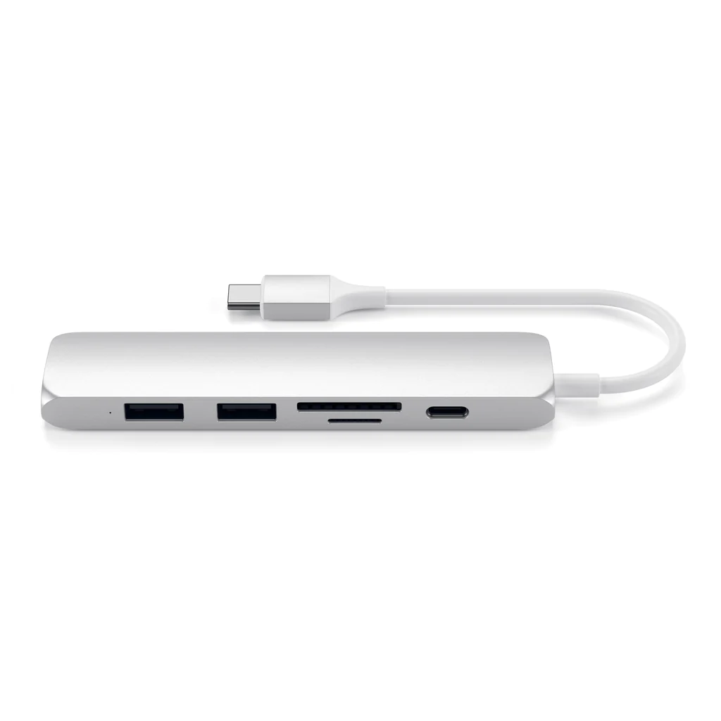 Përshtatës Satechi Multimedia USB-C Slim V2, i argjendtë