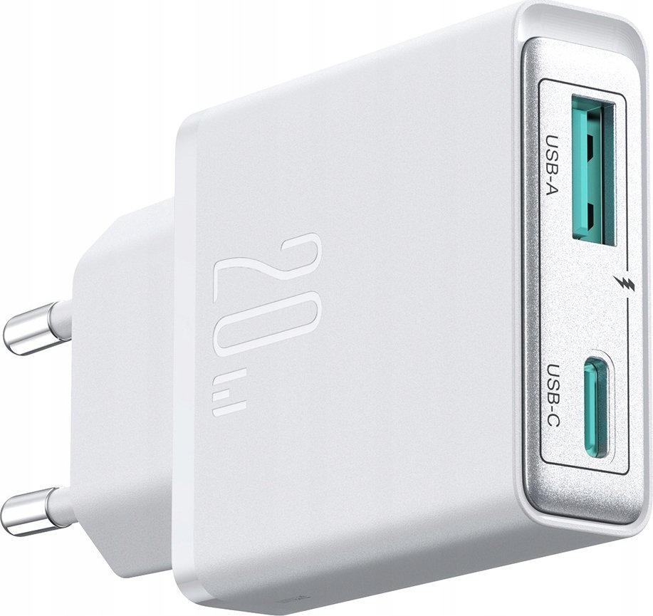 Karikues muri Joyroom Ultra Slim JR TCF14, 20W, USB C dhe USB A, i bardhë
