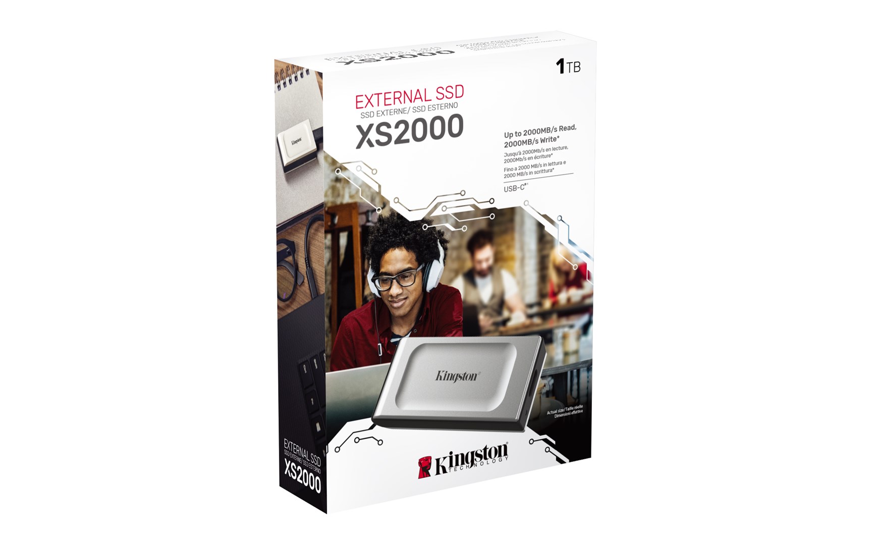 SSD i jashtëm Kingston XS2000, 1TB, USB 3.2, i zi