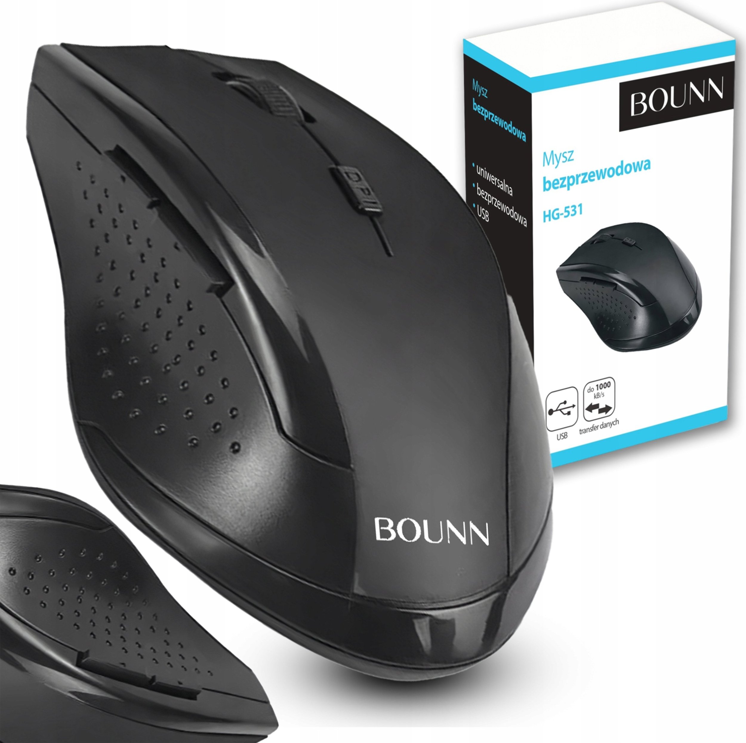 Mouse wireless Bounn HG 531, 1000 DPI, 5 butona, i zi