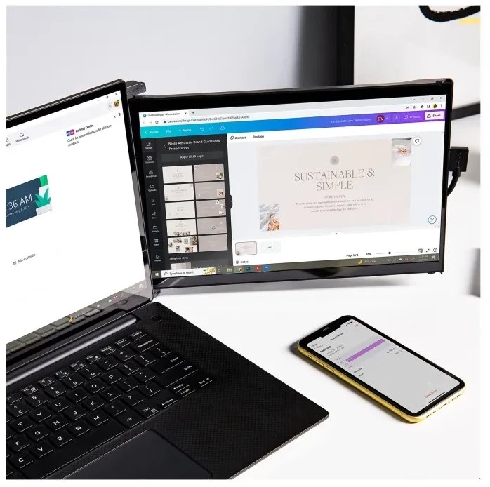Monitor portativ Mobile Pixels Duex Max DS, 14", IPS, i zi
